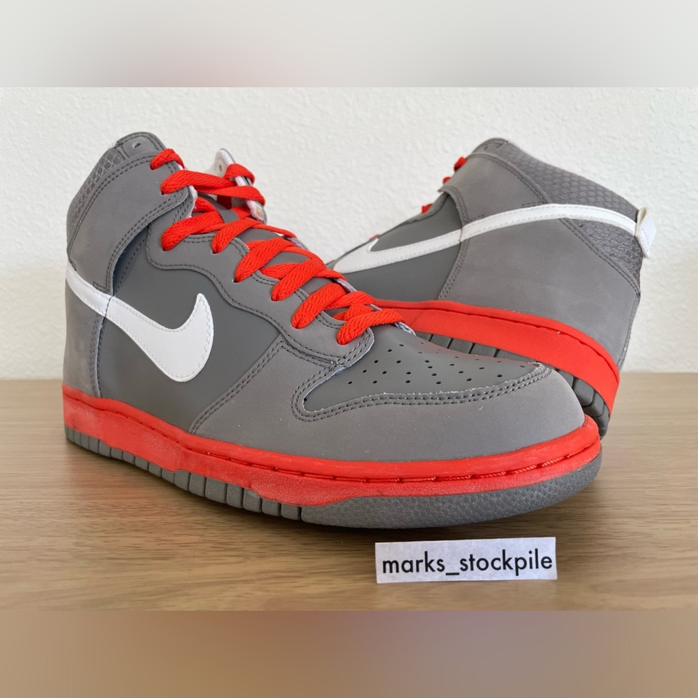 2010 Nike Dunk High Unpigeon Light Charcoal White Team Orange 317982-012 Sz 10